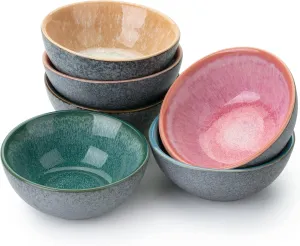 Brew To A Tea BTaT- Ceramic Dipping Bowls, 3.5 Oz, Set of 6, Colorful Small Bowls, Soy Sauce Dish, Dip Bowls, Sauce Bowls, Mini Bowls, Condiment Bowls, Small Bowls for Dipping