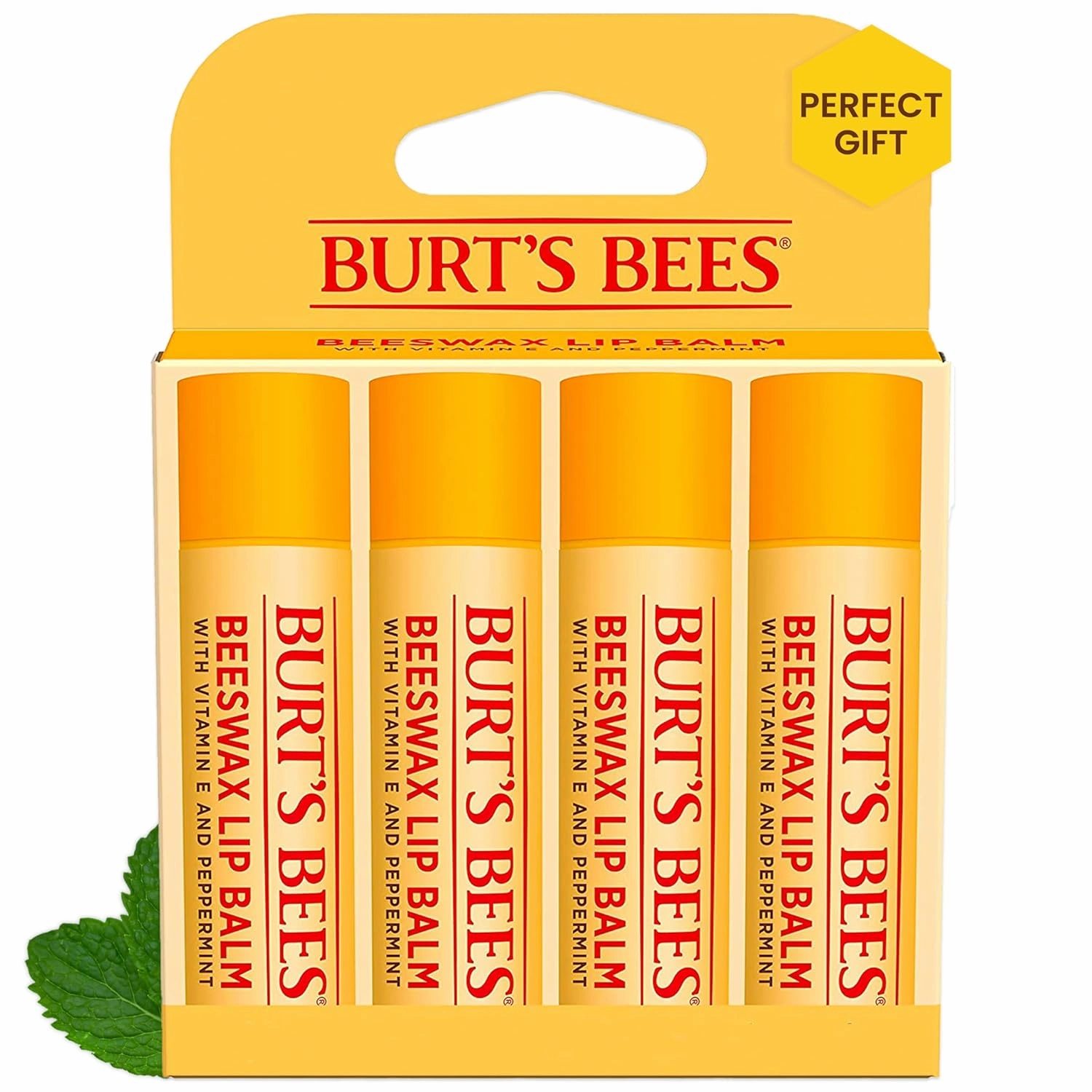 Burt's Bees Lip Balm Easter Basket Stuffers - Original Beeswax, With Rescue Balm Cooling Eucalyptus, Moisturizer For Dry Lips, 6 Tubes