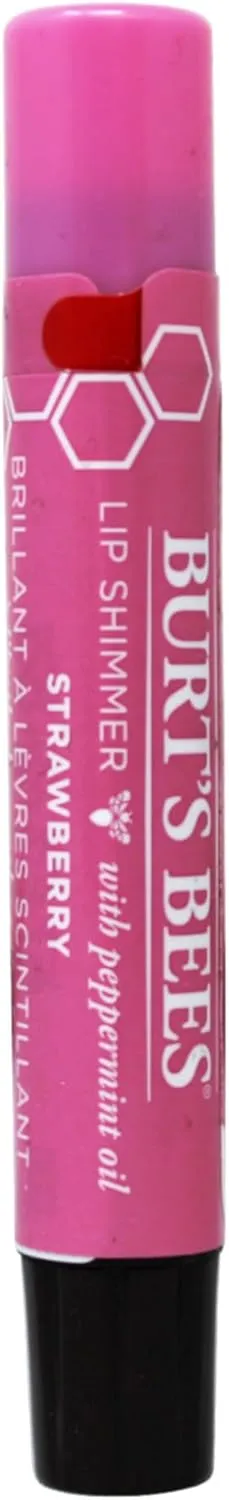 Burt's Bees Lip Shimmer Strawberry, 0.09 Ounce (Pack of 4)