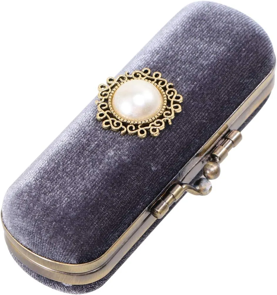 Cabilock Fashion Lipstick Box Lip Balm Organizer Bag Durable Soft Cosmetic Storage Case With Mirror (Black)