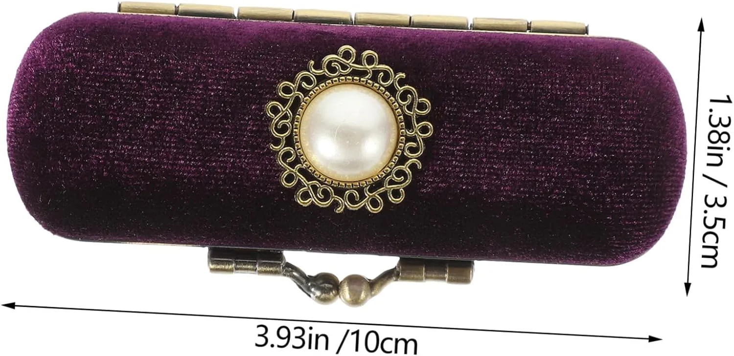 Cabilock Fashion Lipstick Box Lip Balm Organizer Bag Durable Soft Cosmetic Storage Case with Mirror (Purple)