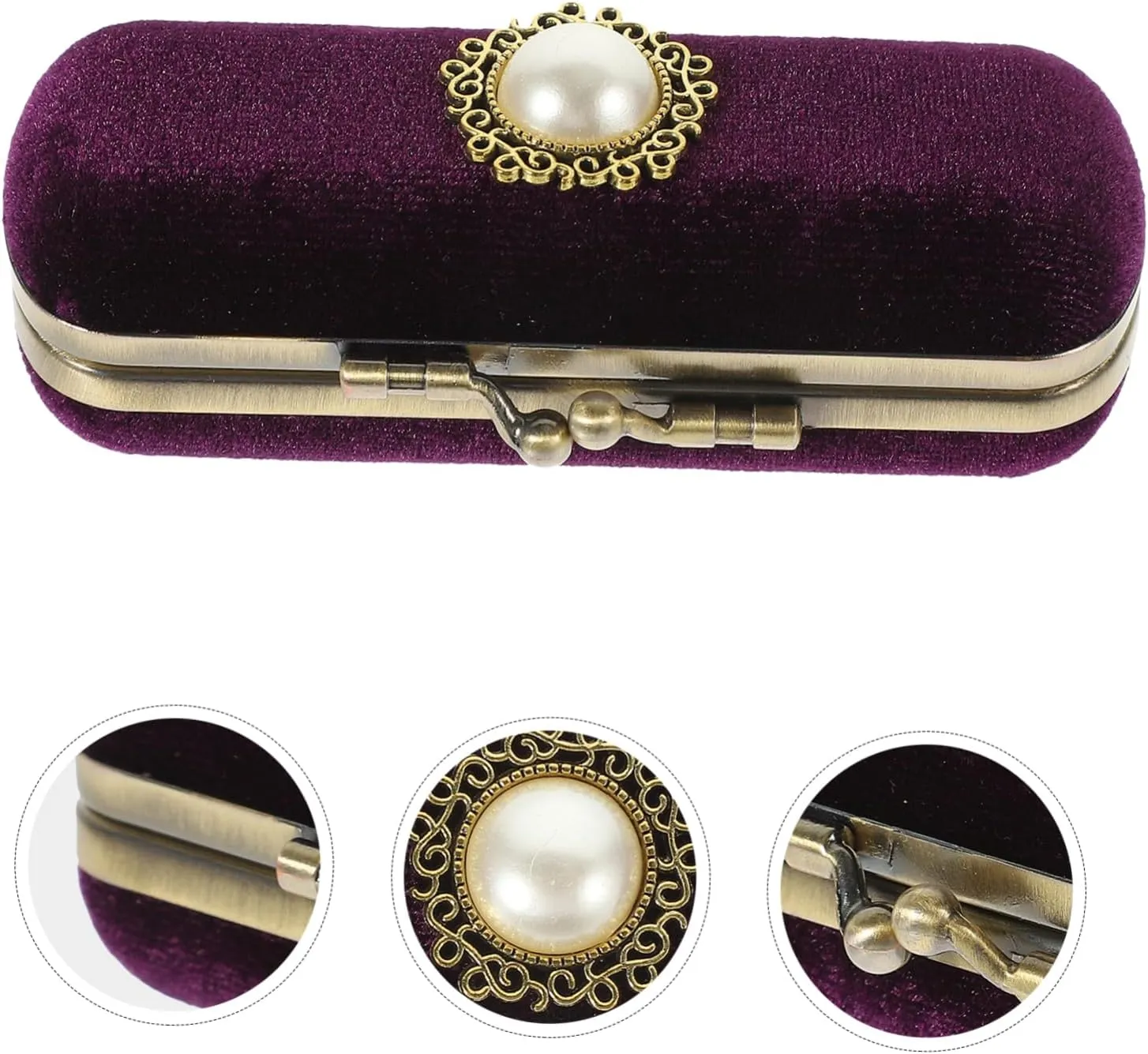 Cabilock Fashion Lipstick Box Lip Balm Organizer Bag Durable Soft Cosmetic Storage Case with Mirror (Purple)