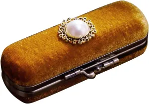 Cabilock Fashion Retro Velvet Lipstick Box Lip Balm Organizer Bag Durable Soft Cosmetic Storage Case with Mirror (Chocolate)