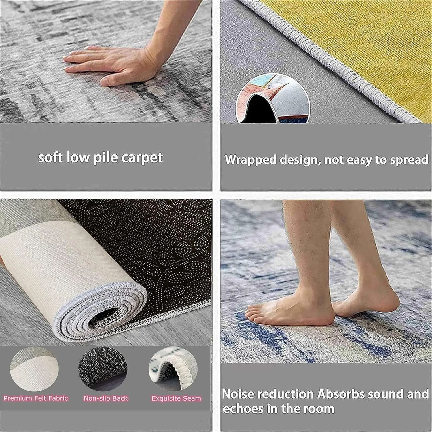 Cabin Decor Indoor Area Mat, 2x10ft, Woodland Pine Bear Deer Entrance Rug, Non Skid Low Pile Non-Shedding Durable Rugs, Soft Foldable Printed Fade Resistant Carpet for Dorm Living Room