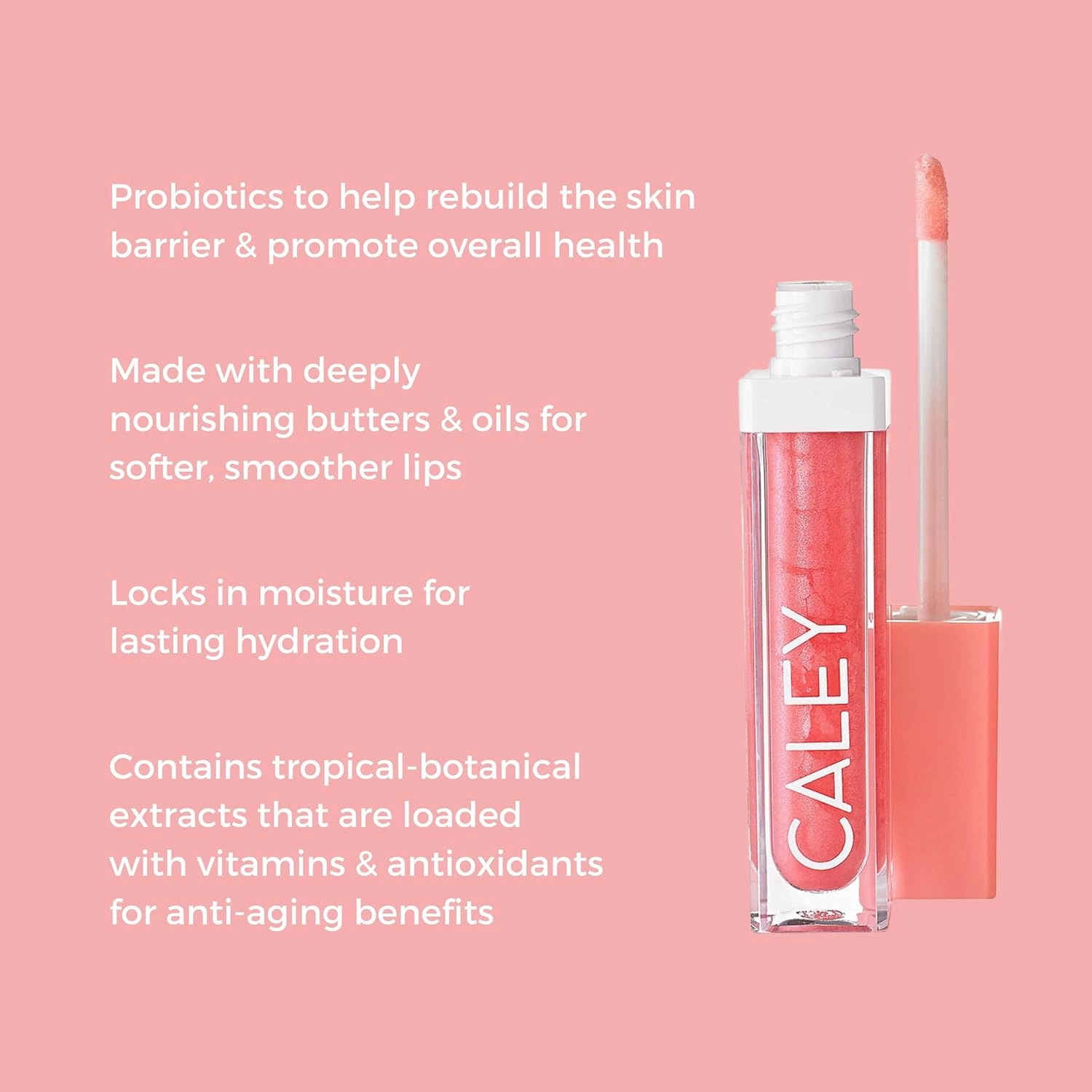 Caley Cosmetics Probiotic Lip Oil Gloss (Island Blossom)