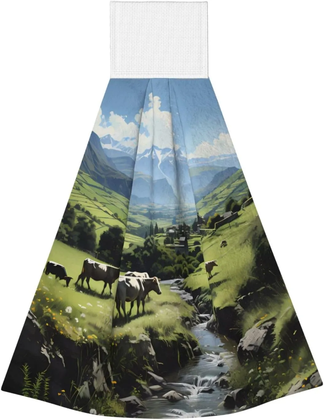 Can Hang Adult Portable Towels, Velvet Super Absorbent Kitchen Children's Towels, Alpine Farm Cows Bathroom Kitchen Hanging Towels