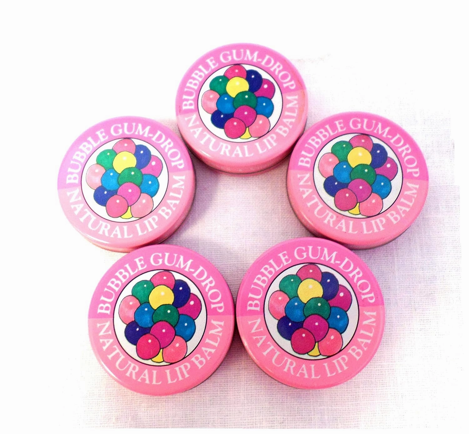 Candy Kisses Natural Lip Balm 5 Piece Bubblegum Flavor