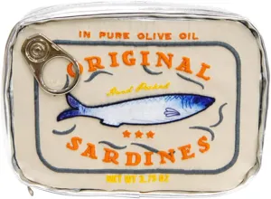 Canned Sardines Makeup Bag, Creative Cute Makeup Bags, Cosmetic Canned Fish Toiletry Bag (Beige)