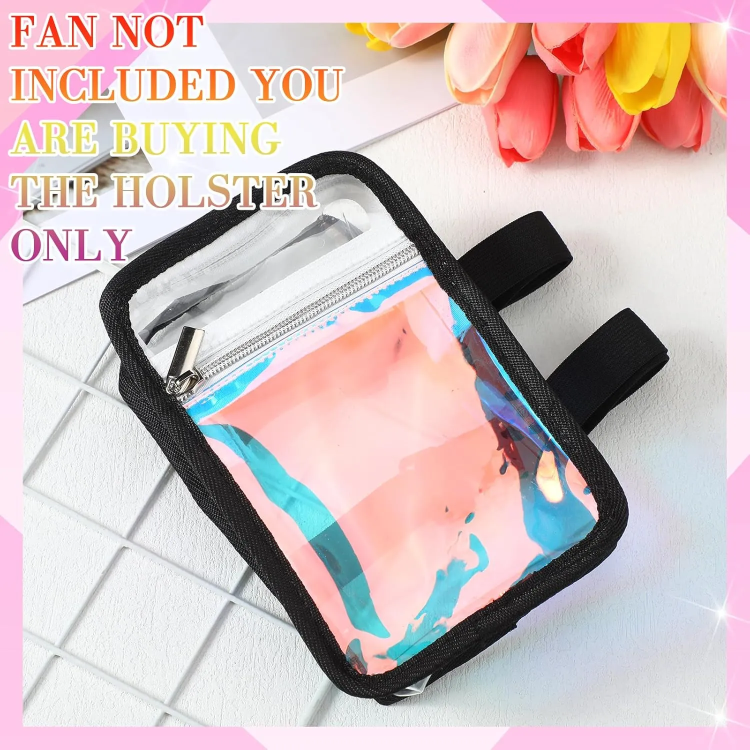 Carnival Leg Bag Holographic Thigh Bag with Adjustable Strap Leg Harness Women Summer Iridescent Travel Hiking Pack(Black,PVC Leg Bag)