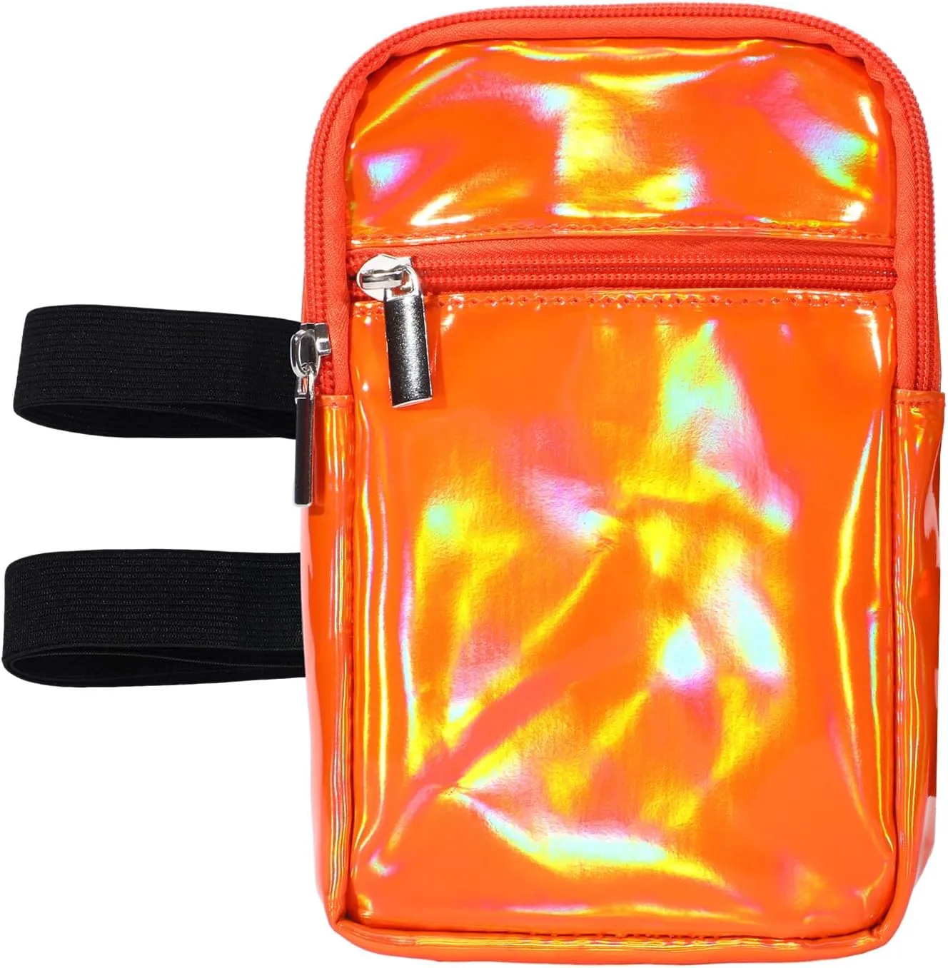 Carnival Leg Bag Holographic Thigh Bag with Adjustable Strap Leg Harness Women Summer Iridescent Travel Hiking Pack(Orange,Leg Bag)