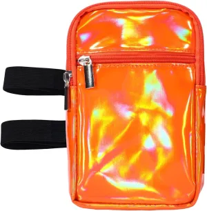 Carnival Leg Bag Holographic Thigh Bag with Adjustable Strap Leg Harness Women Summer Iridescent Travel Hiking Pack(Orange,Leg Bag)
