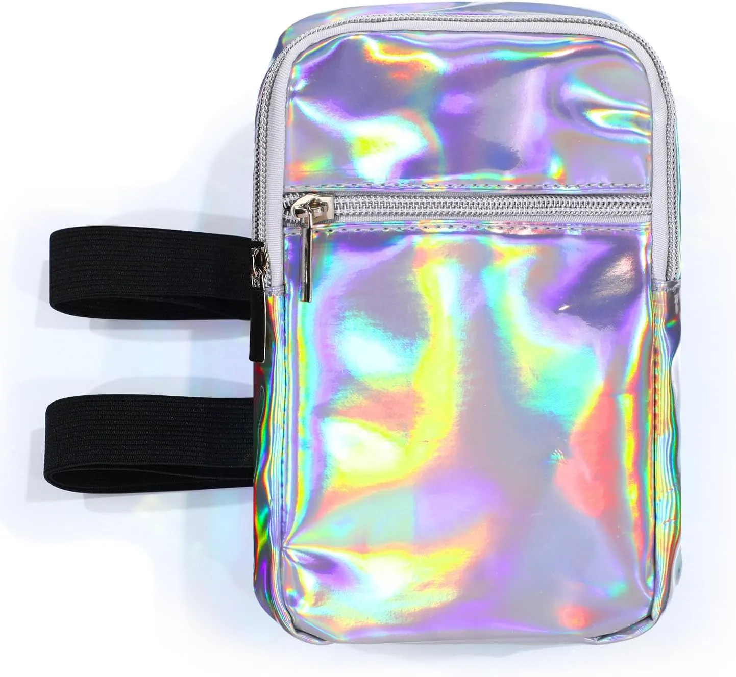 Carnival Leg Bag Holographic Thigh Bag with Adjustable Strap Leg Harness Women Summer Iridescent Travel Hiking Pack(Silver,Leg Bag)