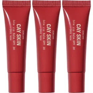 Cay Skin Isle Lip Balm SPF 30 – High Shine, Hydrating, Non-Sticky Lip Gloss in Vanilla Brown Sugar Flavor – Formulated with Natural Ingredients for All Skin Tones – 3-Pack, Irie Rose