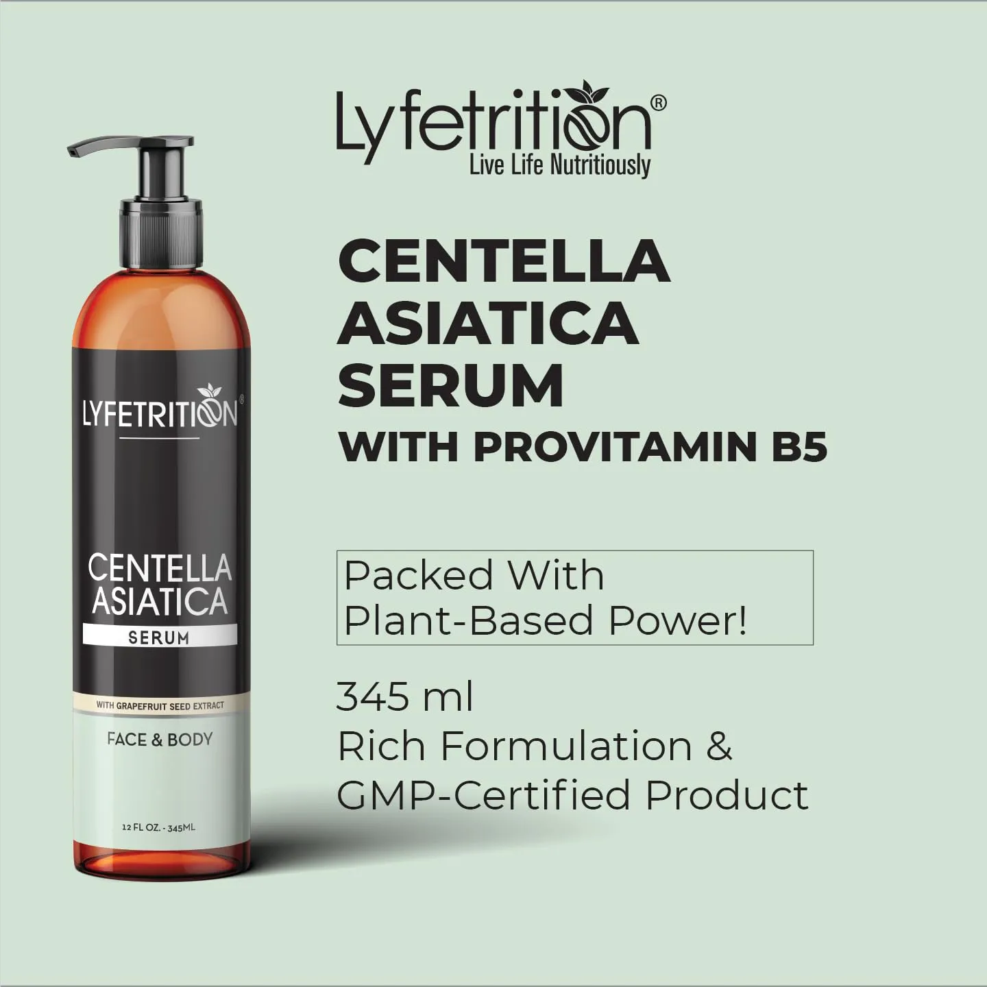 Centella Asiatica Cica Serum - 12 Fl Oz Large Bottle - Anti-Aging Face Serum for Sensitive Skin Cream - Boosts Collagen Production Younger Skin