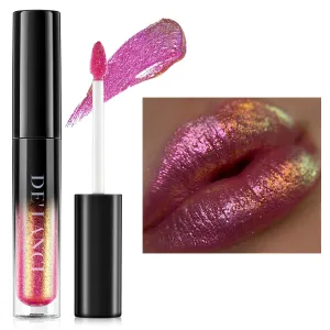 Chameleon Liquid Lipstick Pink Green Color,Shimmer Metallic Colourful Lip Gloss for Women Girls Lips Makeup Gift,Hydrating Waterproof and Long Lasting Lip Stick Shiny,Talc-Free,#8