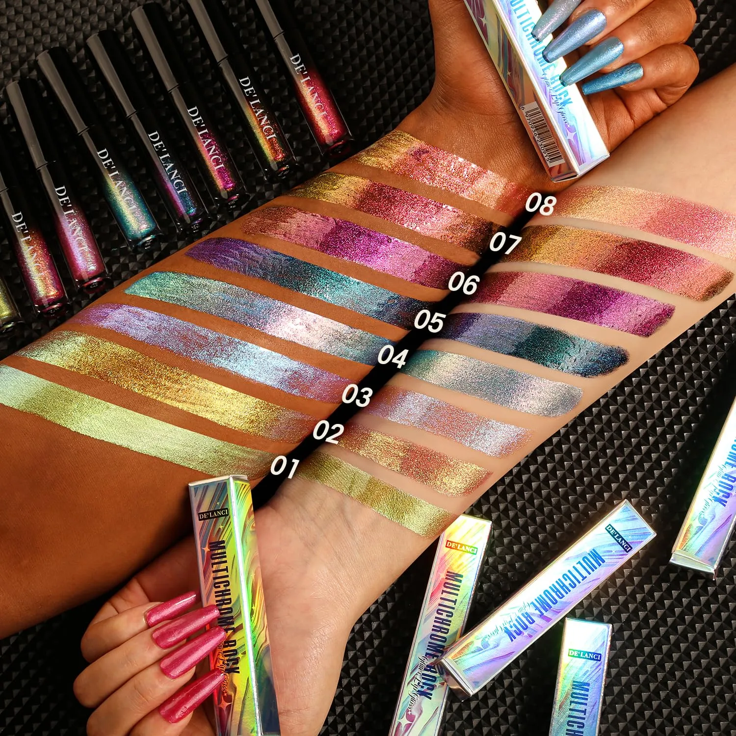 Chameleon Liquid Lipstick Purple Brown Green Color,Shimmer Metallic Colourful Lip Gloss for Women Girls Lips Makeup Gift,Hydrating Waterproof and Long Lasting Lip Stick Shiny,Talc-Free,#6