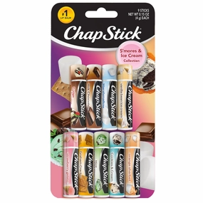 ChapStick Lip Balm, Ice Cream Collection 3-Pack, Ice Cream Classics 3-Pack   S’mores Collection – Fun & Flavorful Lip Care, Birthday Gift, Party Favors, Stocking Stuffers, 0.15 Oz Ea