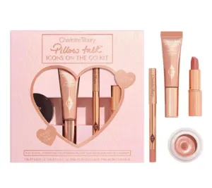Charlotte Tilbury Limited Edition Pillow Talk Icons On The Go 4 Piece Makeup Kit - Mini Highlight, Mini Lip Liner, Lipstick, Full Size Eye Shadow