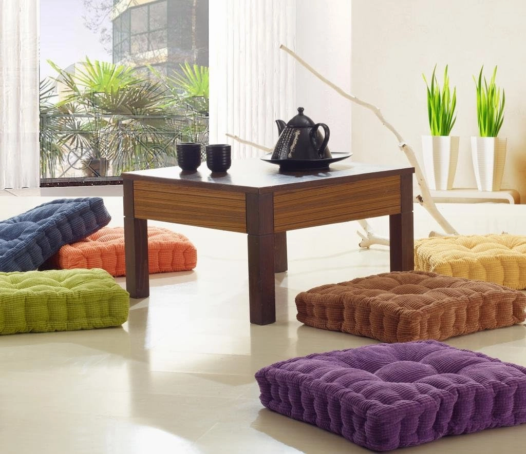 ChezMax Floor Pillow & Cushion, Large Meditation Chair Cushions, Thick Square Seat Pad, Soft Velvet Tufted Seating Pouf for Indoor/Outdoor Yoga Bench Rocking Chair Room Tatami Sofa, Brown 16"x16"