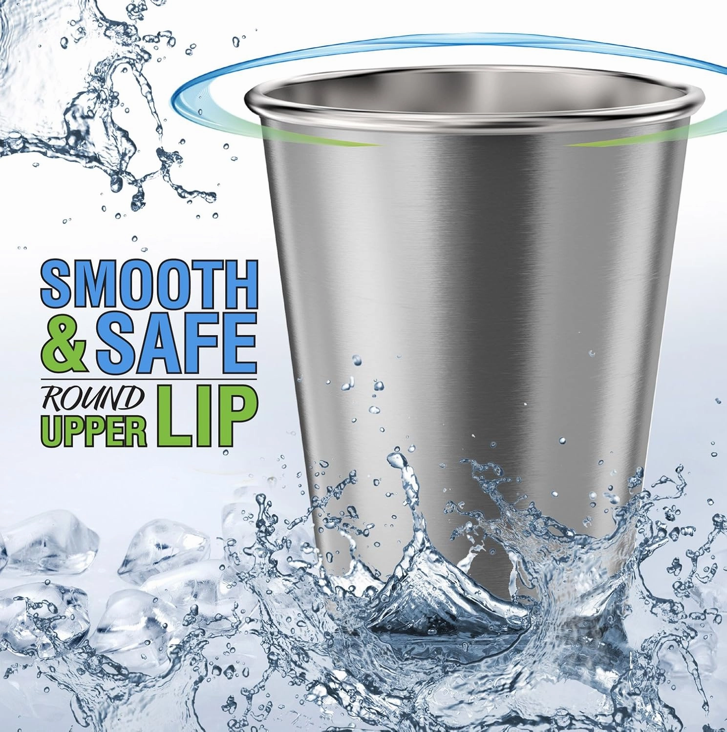 CHILLOUT LIFE Stainless Steel Cups for Kids and Toddlers 8 oz - Stainless Steel Sippy Cups for Home & Outdoor Activities, BPA Free Healthy Unbreakable Premium Metal Drinking Glasses (4-Pack)