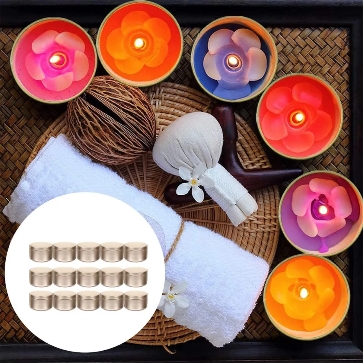 Ciieeo 24pcs Candle Containers Durable Aluminum Candle Tins for DIY Projects Present Packaging and Travel Storage for and More