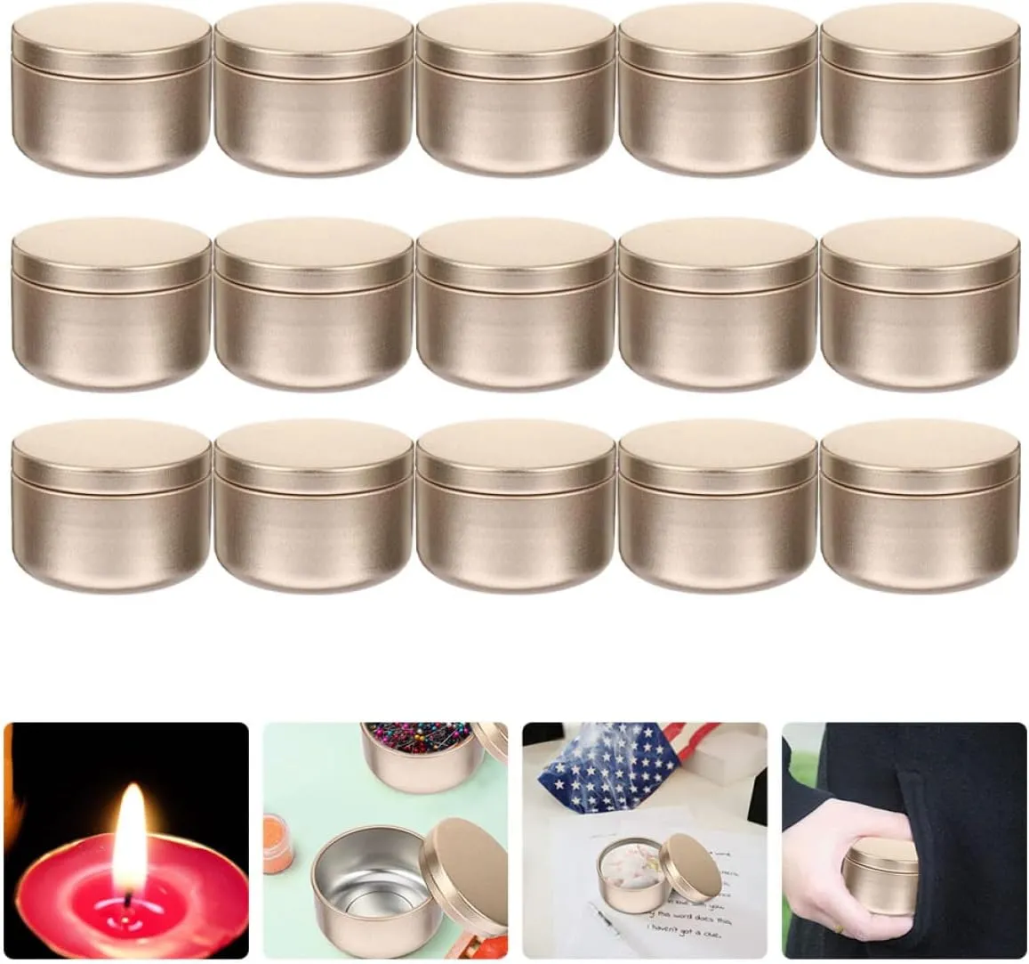 Ciieeo 24pcs Candle Containers Durable Aluminum Candle Tins for DIY Projects Present Packaging and Travel Storage for and More