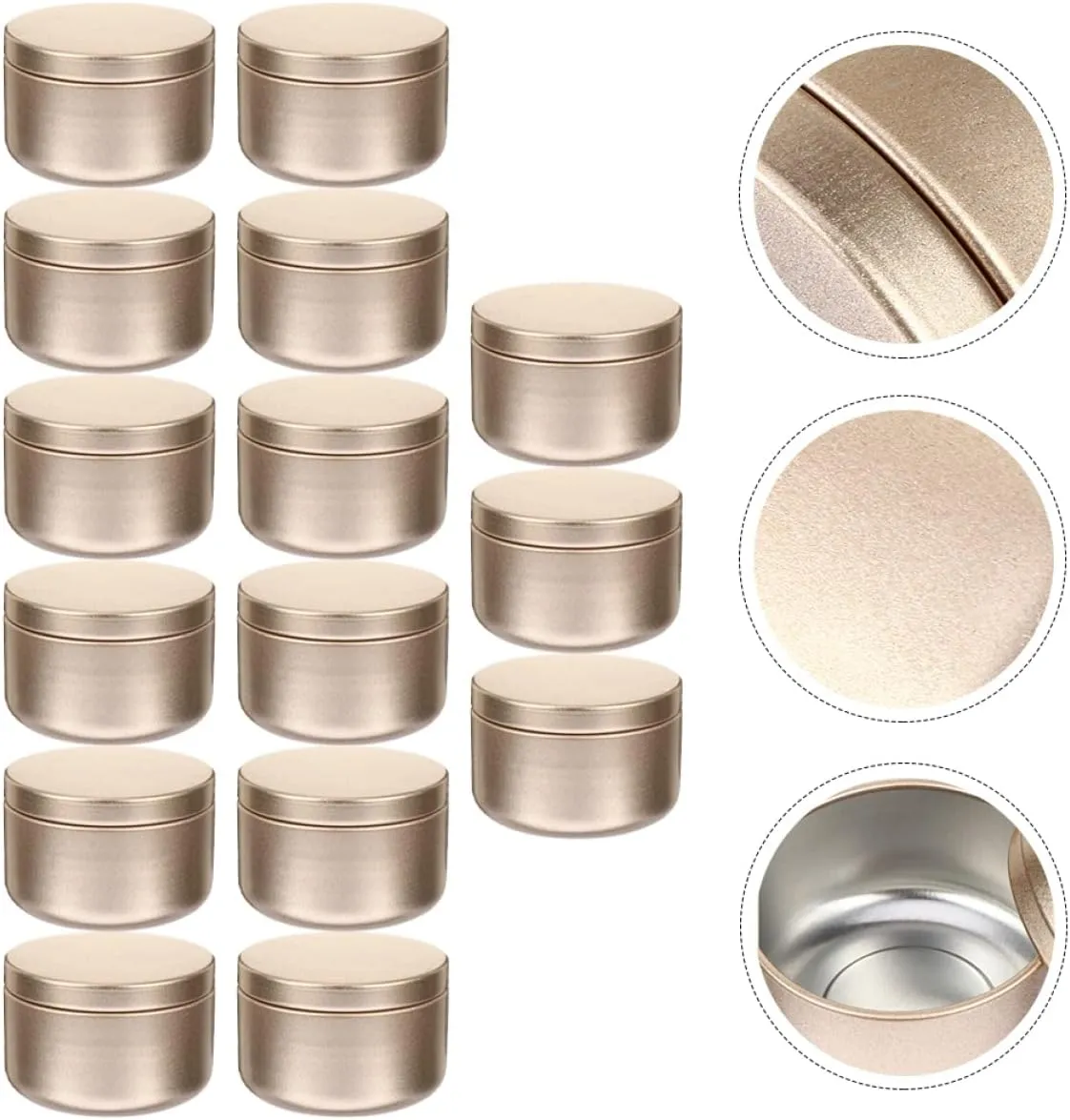 Ciieeo 24pcs Candle Containers Durable Aluminum Candle Tins for DIY Projects Present Packaging and Travel Storage for and More