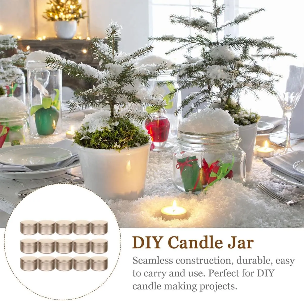 Ciieeo 24pcs Candle Containers Durable Aluminum Candle Tins for DIY Projects Present Packaging and Travel Storage for and More