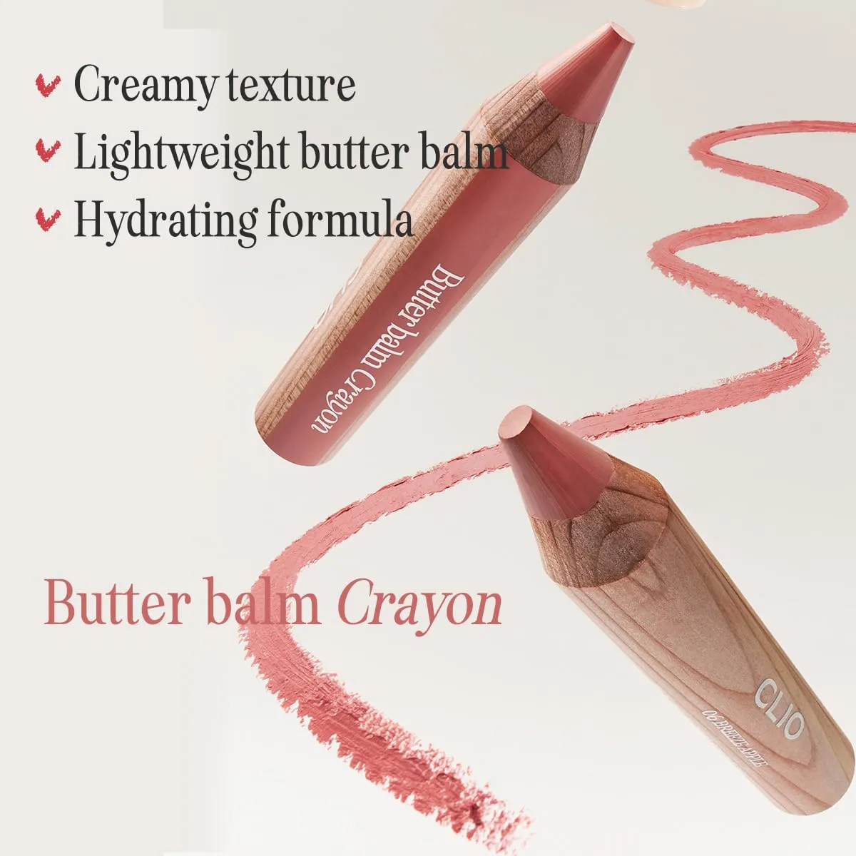 CLIO Butter Balm Crayon, 2-in-1 Lip and Cheek Tint, Buildable Lightweight Cream Blush, Crayon Lipstick Makeup (010 MAPLE BRICK, One Size)