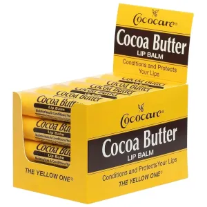 Cococare Cocoa Butter Lip Balm - The Little Yellow Stick - Conditions & Protects Lips with Hydrating Formula - Light Scent of Cocoa Butter - 0.15oz (10 Sticks)