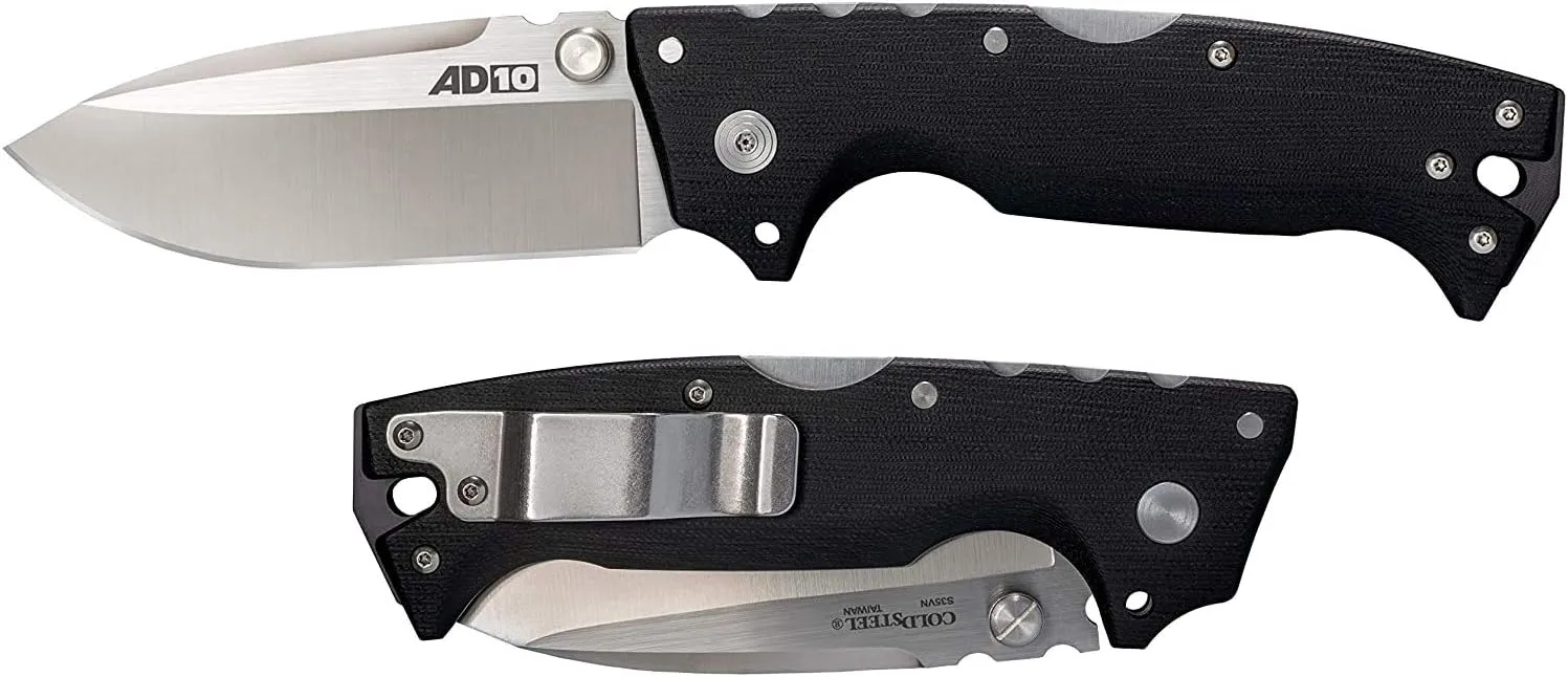 Cold Steel AD-10 3.5" S35VN Steel Ultra-Sharp Blade 5.25" G-10 Handle Tactical Folding Knife with Tri-Ad Locking Mechanism