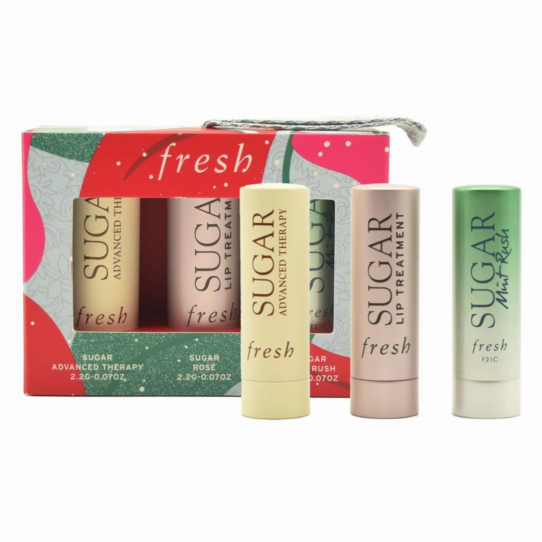 Color & Care Sugar Lip Set: Sugar Mint Rush Freshening, Rose Tinted Lip Treatment, and Advanced Therapy