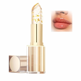 Color Changing Lipstick,Transparente Transferproof Gold Crystal Color Changing Lip Stick,Moisturizer Long Lasting Lip Balm (1 PC)