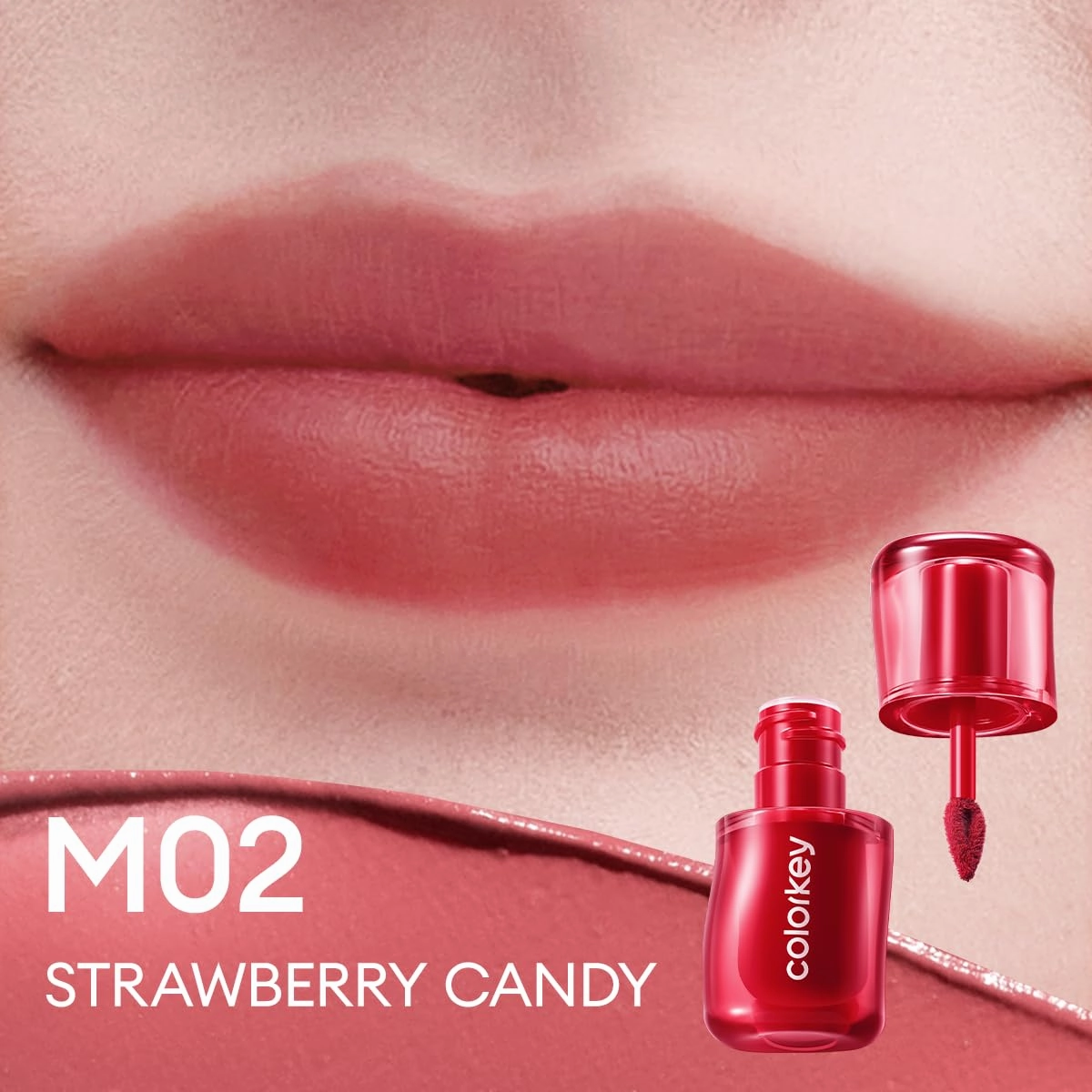 COLORKEY Milk Fog Lip Mud, Hydrating & Long-Lasting Lip Mud with Soft Matte Finish, Non-Sticky, Moisturizing, Smudge-Proof, Suitable for All Skin Tones, Enriched with Natural Ingredients (M02)