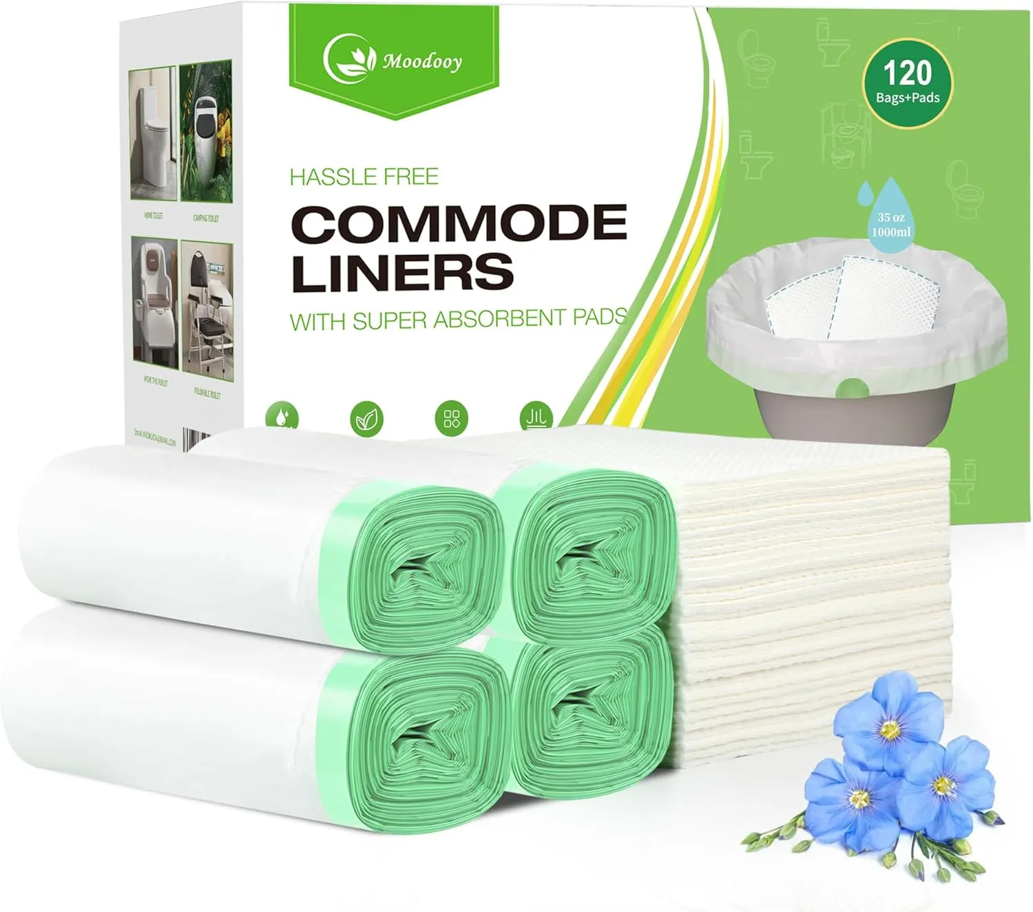 Commode Liners With Absorbent Pads,bedside commode liners with absorbent pads,Medical Grade Pack bedside commode liners disposable,commode pads with absorbent gel,potty liners for toddlers