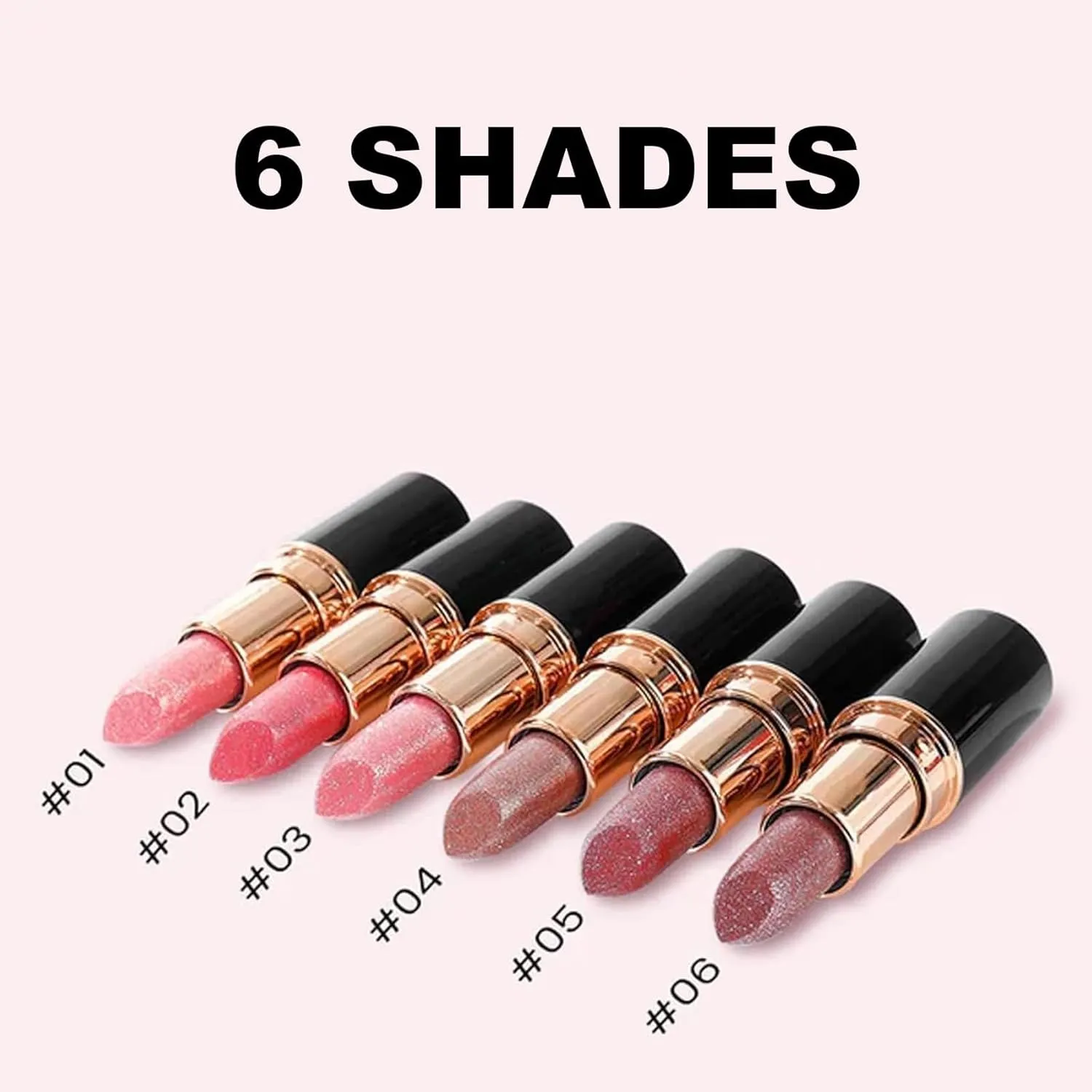 Comparison Diamond Lip Gloss Glitter Lipstick Waterproof, Glitter Lipstick (2 PCS B)