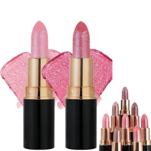 Comparison Diamond Lip Gloss Glitter Lipstick Waterproof, Glitter Lipstick (2 PCS B)