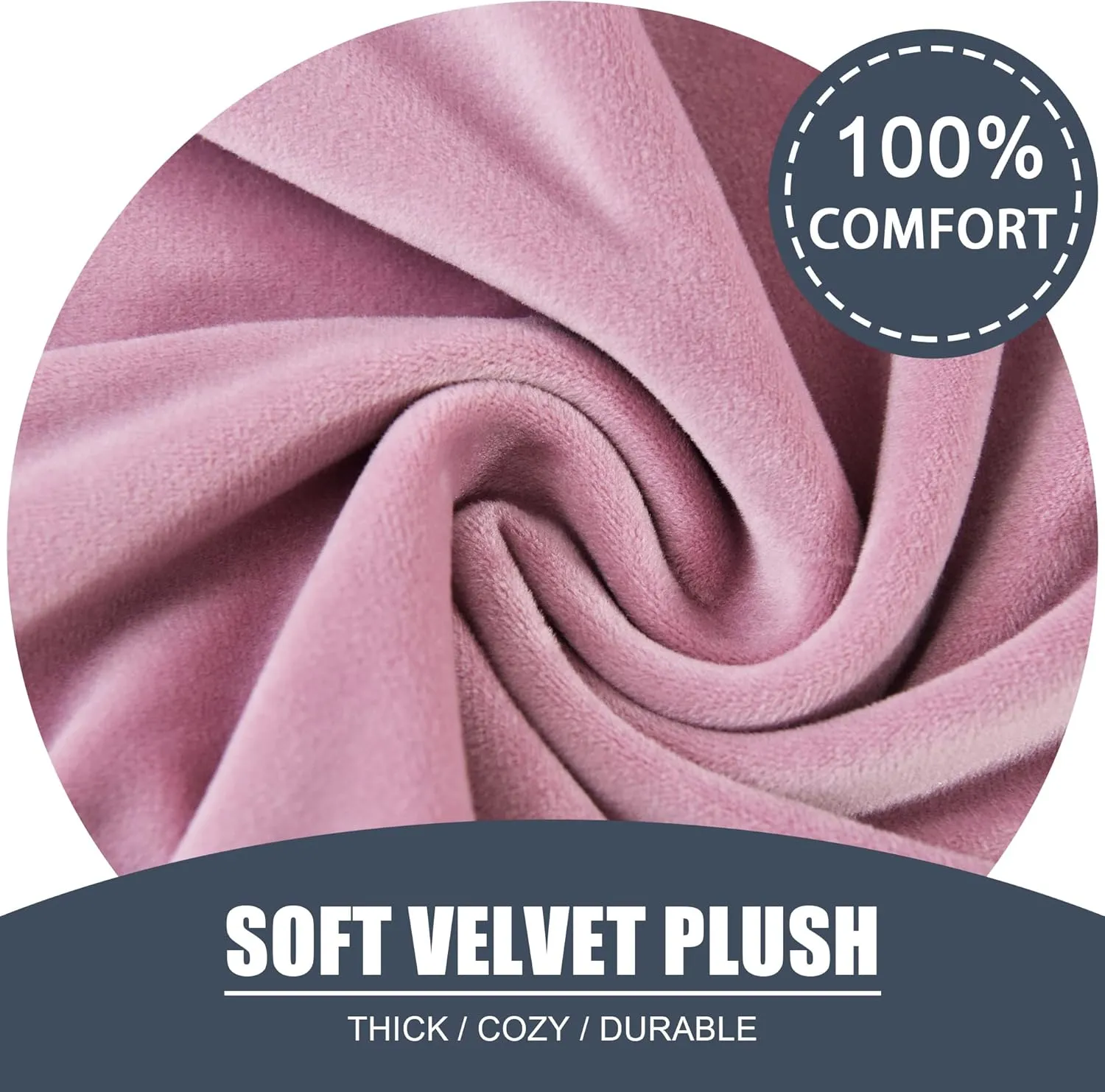 CONRUSER Velvet Club Chair Slipcover, Soft Stretch Tub Chair Cover Washable Thick Armchair Furniture Protector for Living Room (Pink)