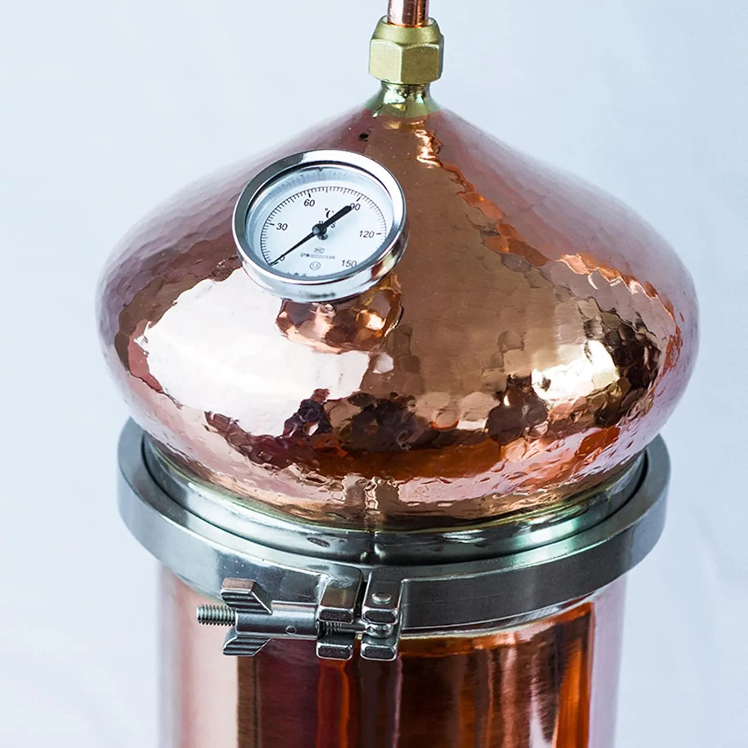 Copper Moonshine Still, Pure Copper Alembic Still for Whiskey, Moonshine Essential Oils, with Thermometer DIY Kit, Home Brewing Kit, 2L (2L)