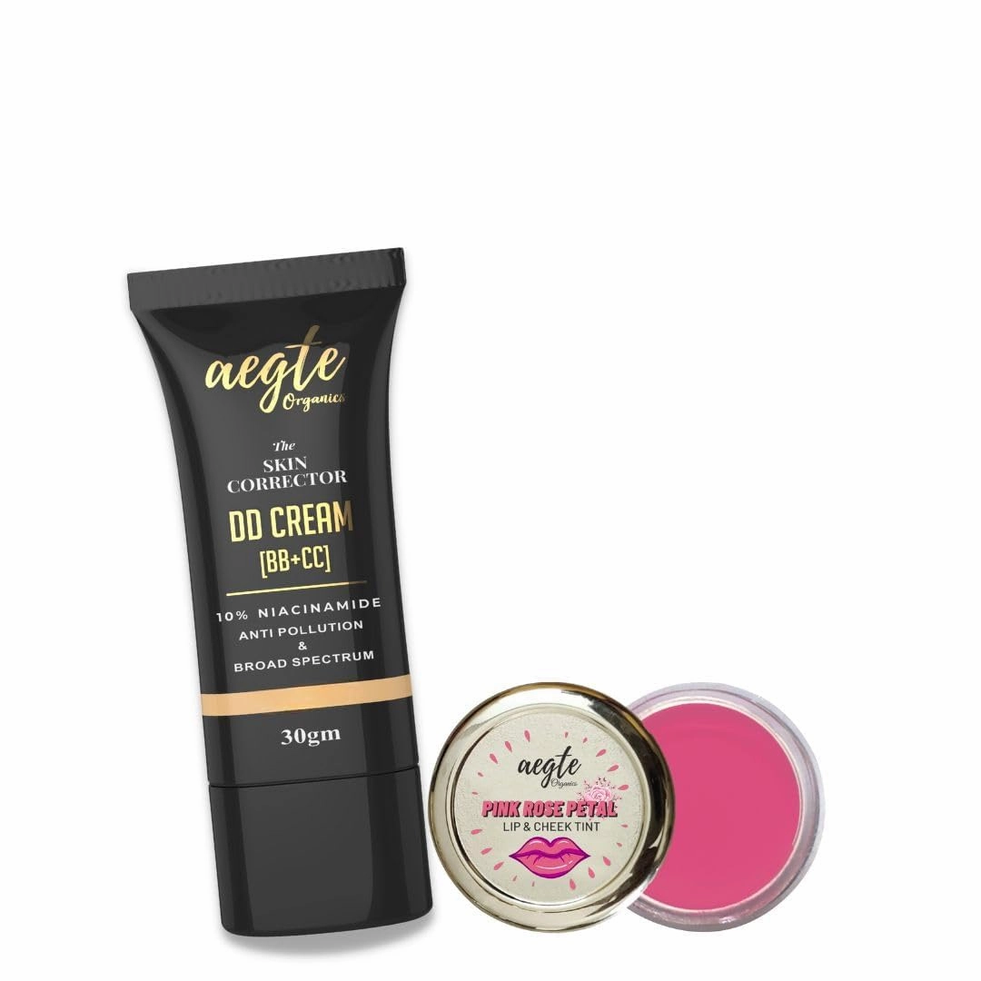 Corrector DD Cream & Pink Rose Lip and Cheek Tint Balm