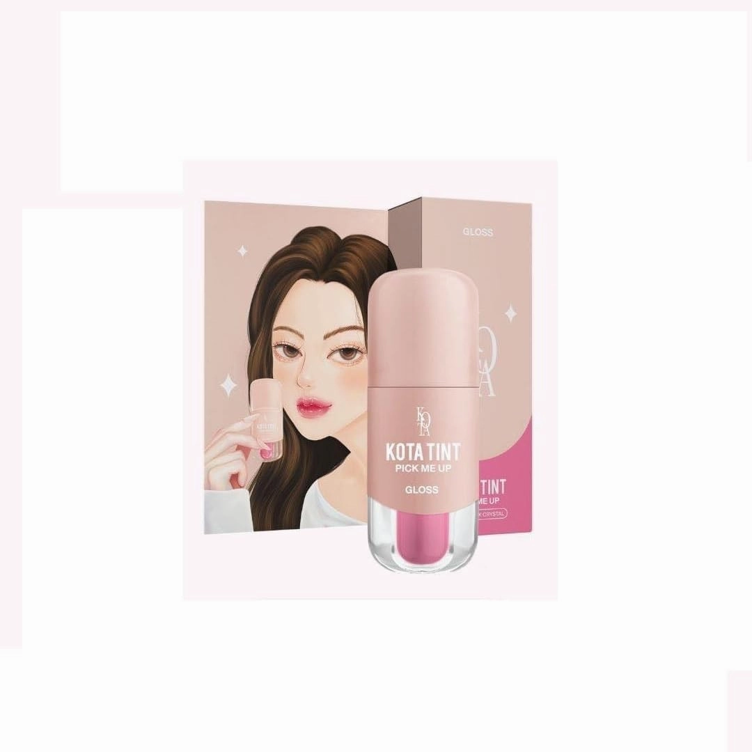 CosmeticsxKota Tint Pick Me Up, Velvet Texture Semi-Matte, 6 Shades (Gloss) (02.sugar pink crystal, 2.5ml)