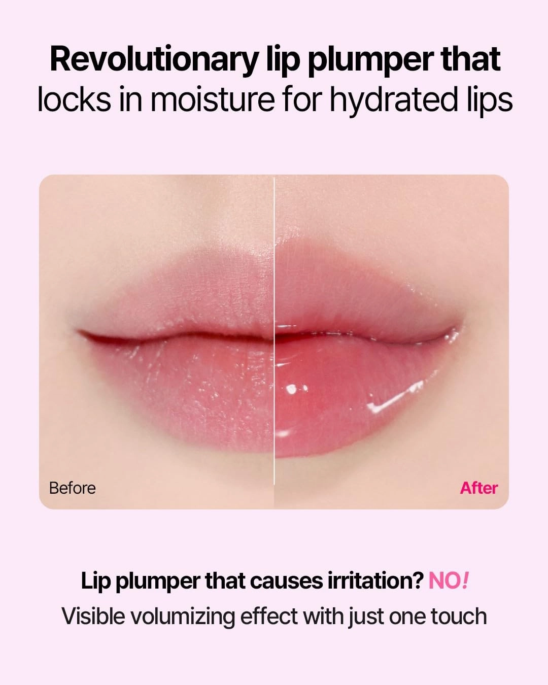 COSNORI Water-full Lip Plumper - Lip volumizing effect, Plump & moist texture, Hydrated lips, Vegan (Strong 02 Lovable Pink)