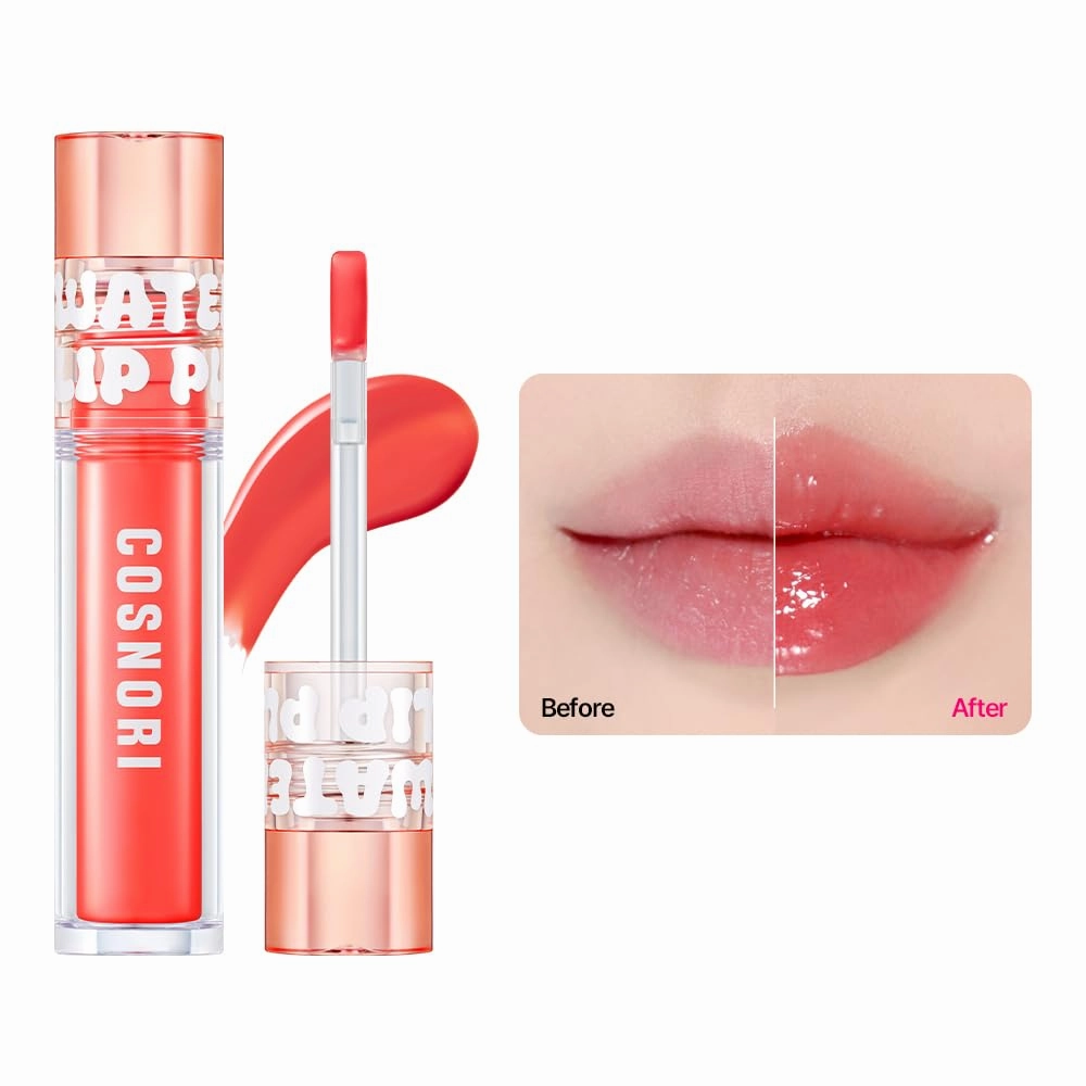COSNORI Water-full Lip Plumper - Lip volumizing effect, Plump & moist texture, Hydrated lips, Vegan (Strong 03 Purity Coral)