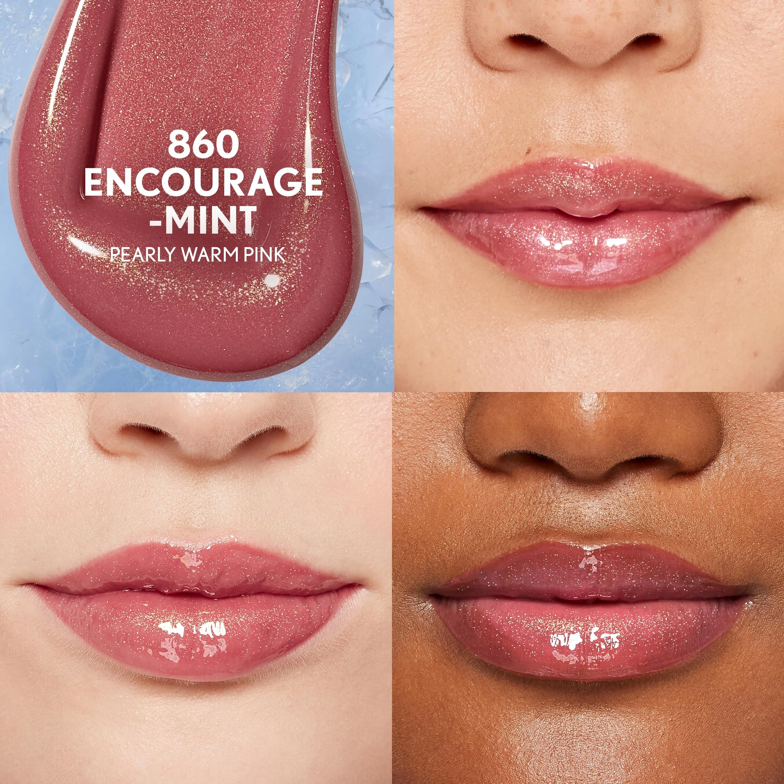 Covergirl Clean Fresh Yummy Plumper Lip Gloss, 860 Encourage-Mint, Shiny, Vegan Formula, Easy to Apply, Minty Flavor, 0.33oz