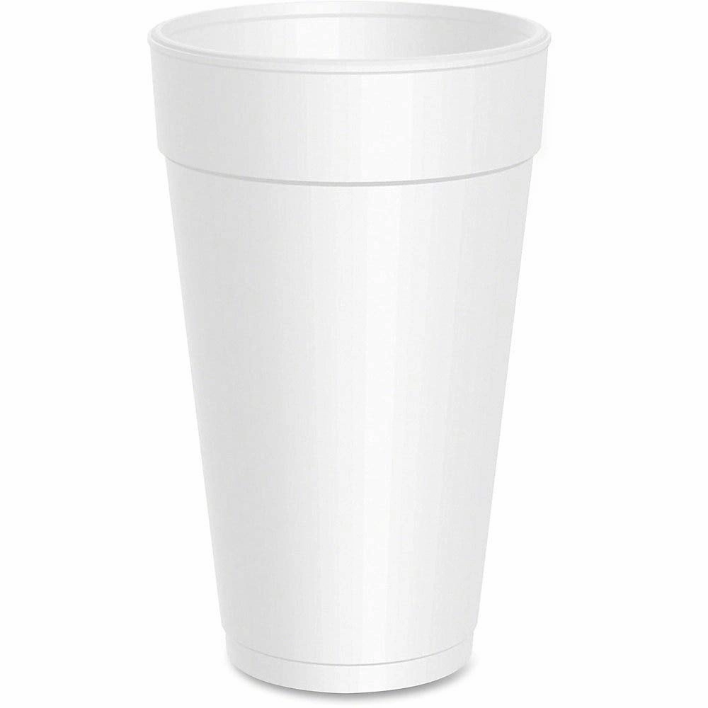DART 20J16 3.7" Top and 2.4" Bottom Diameter, 6.1" Height, 20 Oz Big Drink Foam Cup (Case of 500), White