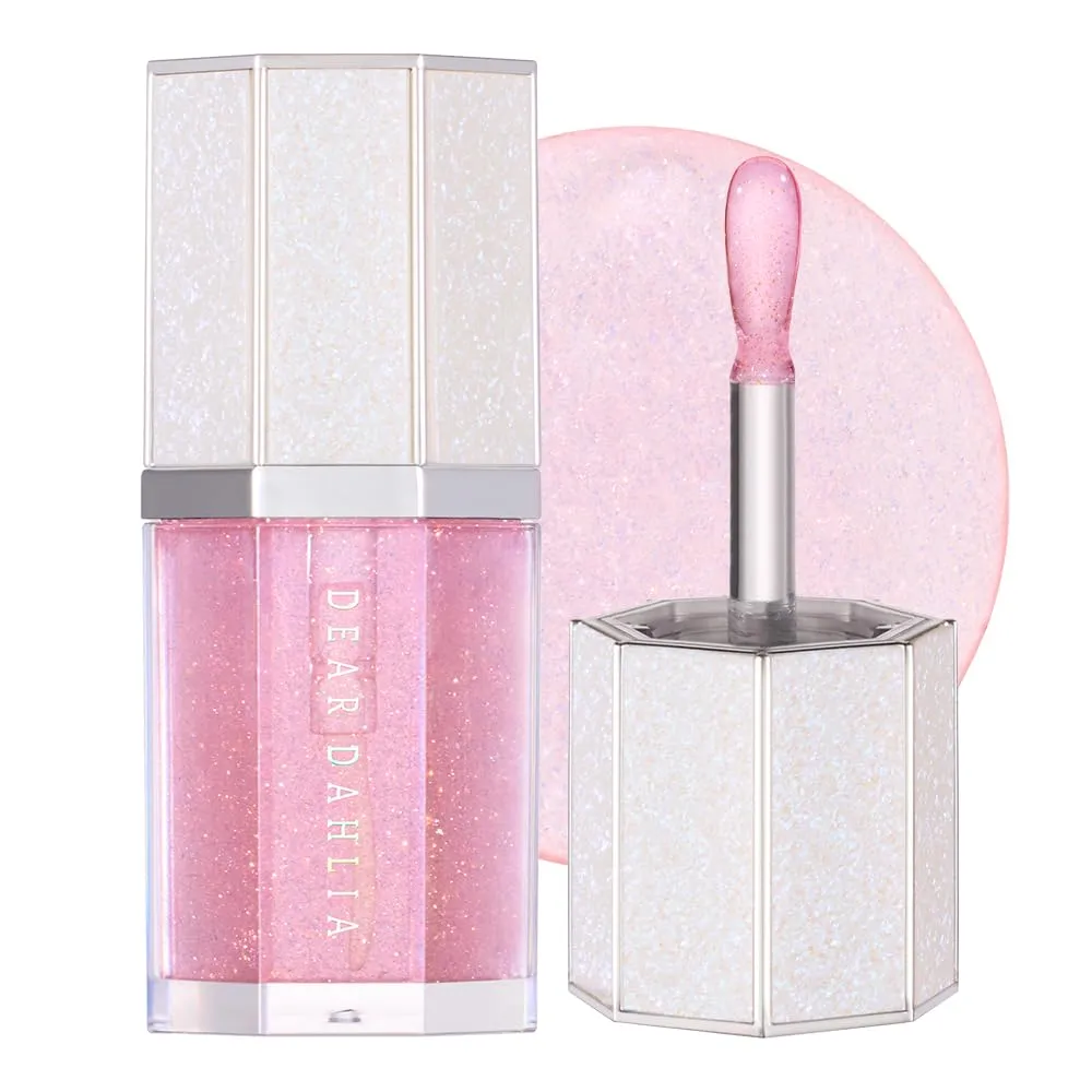 DEARDAHLIA Dear Dahlia Paradise Sparkle Lip Glaze – High-Shine Vegan Lip Gloss for Juicy, Glassy Lips with Glitter or Shimmer Finish, Lip Plumper, Cooling Plumping Formula, 0.19 fl oz - LOVE STONE