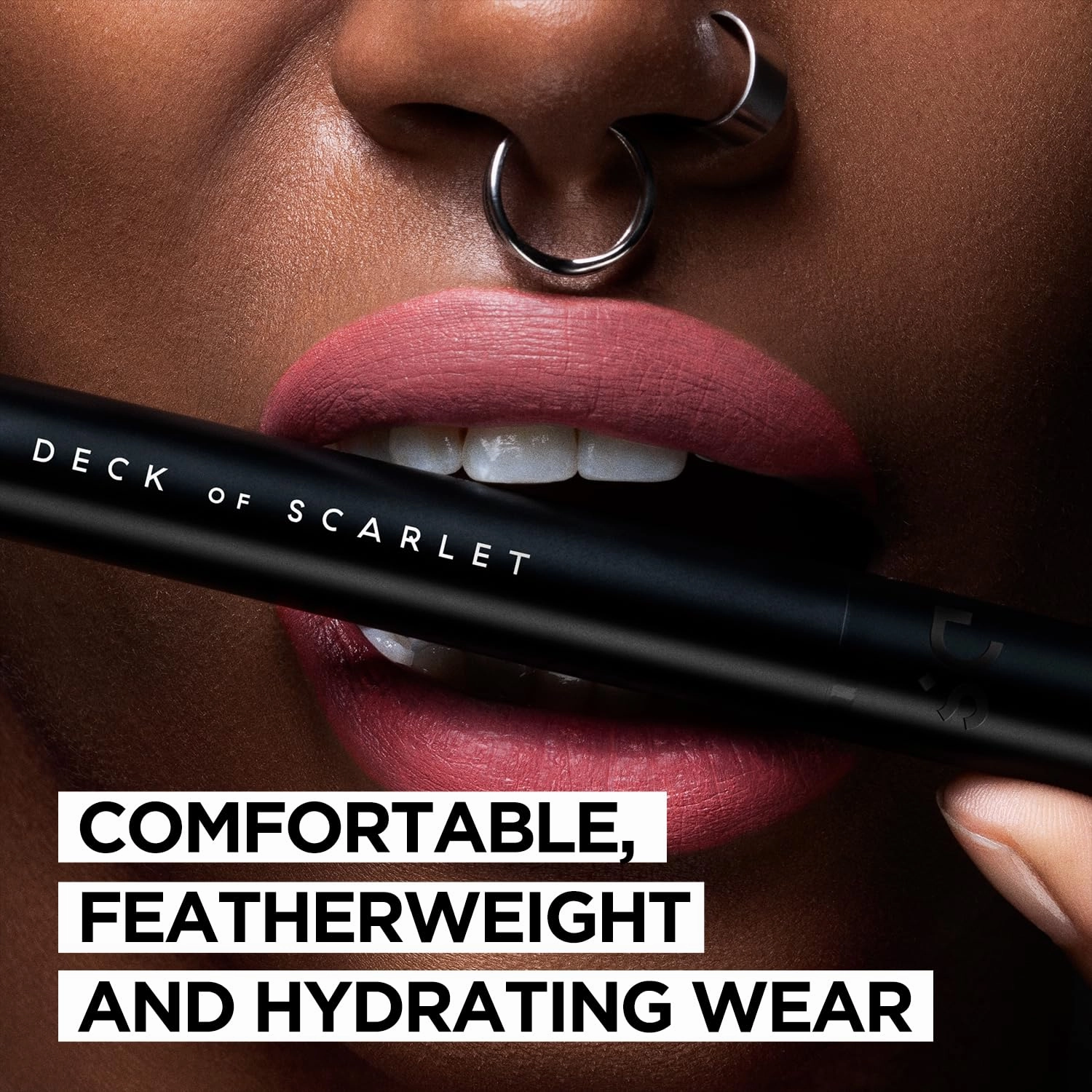 Deck of Scarlet - Wear Me Out Longwear Lipstick, Matte Finish with Moisturizing Vitamin E and Jojoba Seed Oil - Temptress