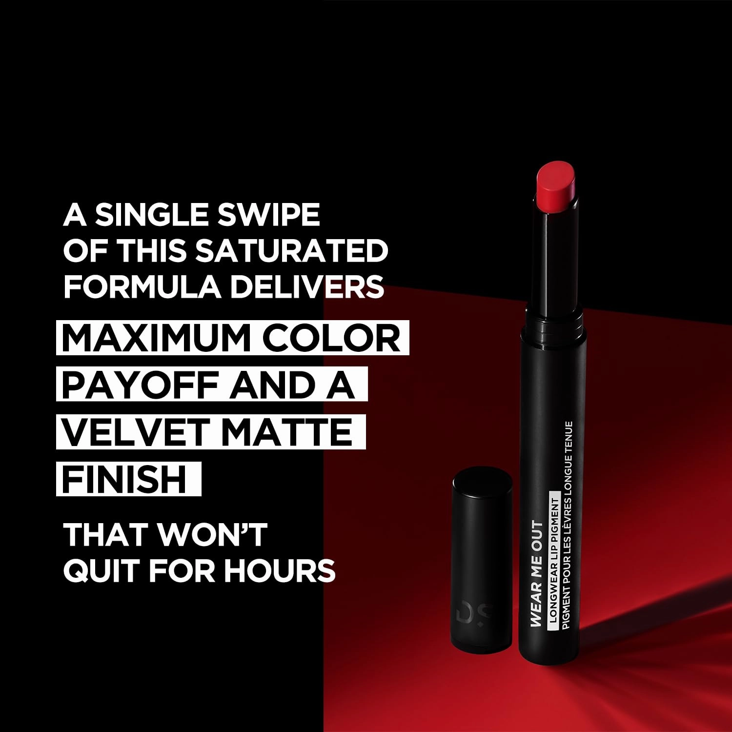 Deck of Scarlet - Wear Me Out Longwear Lipstick, Matte Finish with Moisturizing Vitamin E and Jojoba Seed Oil - Temptress