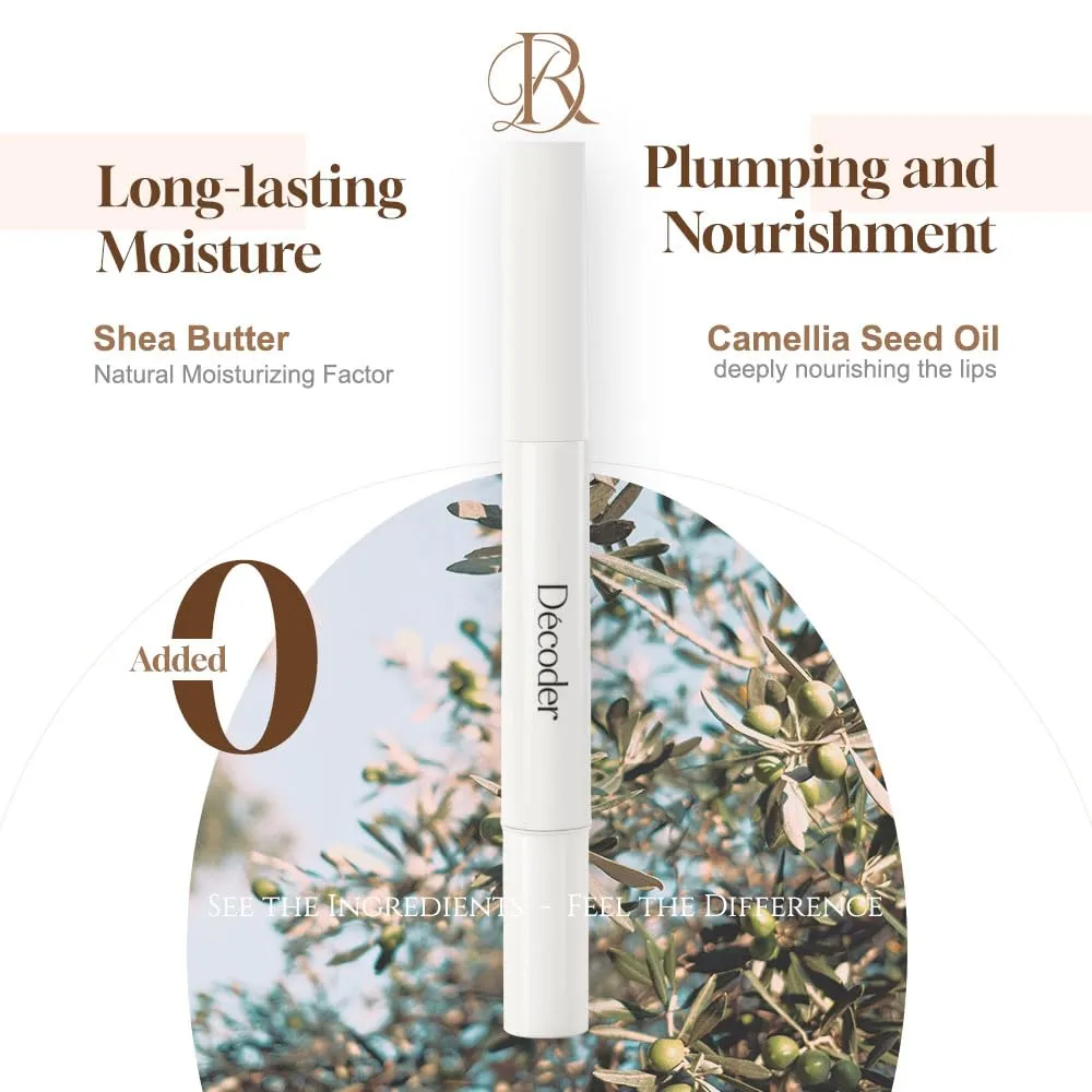 Decoder Moisturize Natural Nourishing Lip Oil - 100% Pure Meadowfoam Oil, Jojoba Oil, Shea Butter, Camellia Oil & Sea Buckthorn Oil for Hydration & Lip Line Reduction (5)