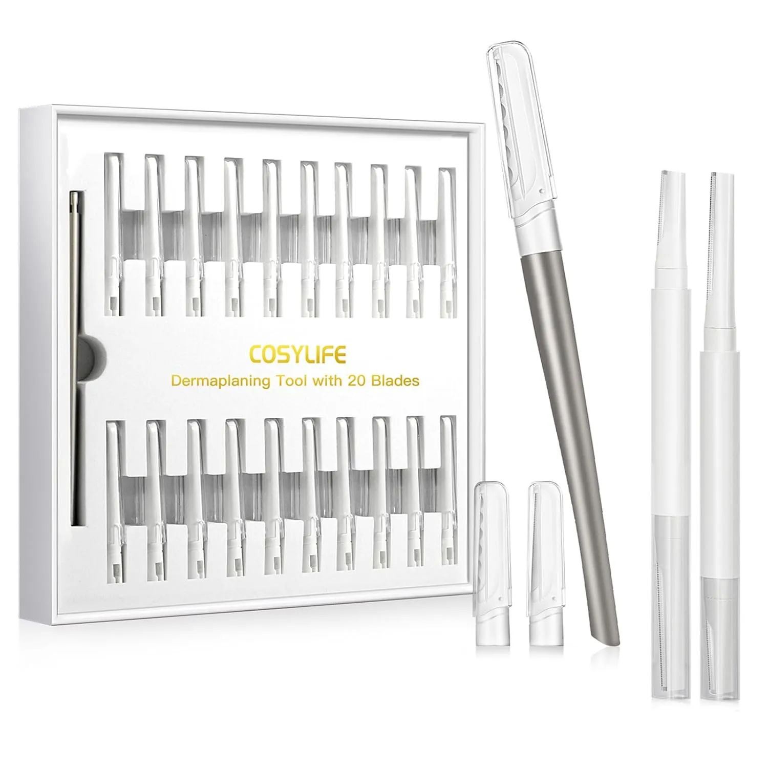Dermaplaning Tool for Face Exfoliation and Dual End Dermaplane Razor for Women Face and Eyebrow